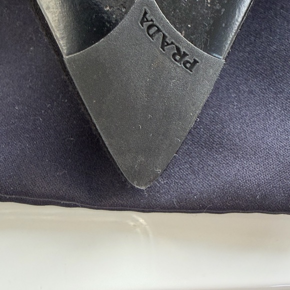 Prada Black Satin Bow Kitten Heels - Picture 7 of 7